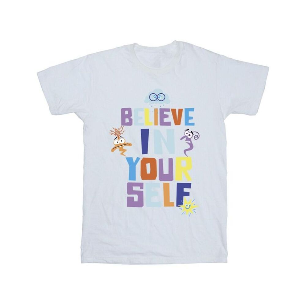 Inside Out 2 Mens Believe In Yourself Cotton T-Shirt / White